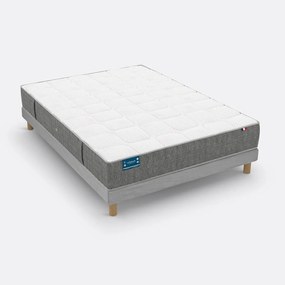 Set van matras met 640 veren, 3 zones en gestoffeerde lattenbodem