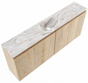 Mondiaz Ture DLux toiletmeubel 120cm washed oak met wastafel glace midden zonder kraangat