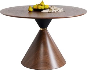 Kare Design Cono Ronde Eettafel Walnoot - 120 X 120cm.