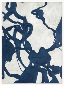 Handbeschilderde canvasdoek Blueplay met houten frame