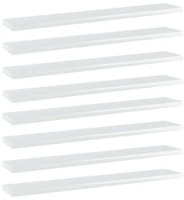 vidaXL Wandschappen 8 st 60x10x1,5 cm spaanplaat hoogglans wit