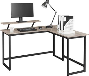 Nancy's Bureau - Bureaus - Hoekbureau - L-Vormig - Industrieel - Zwart/Bruin -  140 x 130 x 76cm