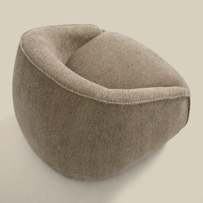 Taupe Fauteuil Met Ronde Rugleuning