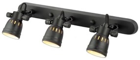Opbouwspot Indigo Triple Antiek Zwart