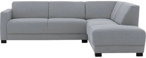 Goossens Bank My Style lichtgrijs, stof, 2,5-zits, stijlvol landelijk met chaise longue rechts