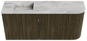 Mondiaz Joya DLux 90cm toiletmeubel ronding rechts shadow met wastafel faye links zonder kraangat glace