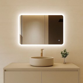 Badkamer Spiegel Misha 80x60CM | LED Verlichting V+A | Condensvrij | Dimbaar