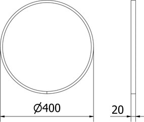 Mexen Loft ronde badkamerspiegel 40 cm, gouden frame - 9850-040-040-000-50