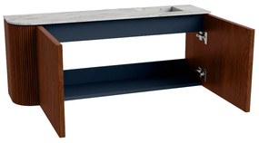 Mondiaz Joya DLux 100cm toiletmeubel ronding links ruby met wastafel faye rechts 1 kraangat glace