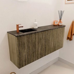 Mondiaz Joya DLux 100cm toiletmeubel ronding rechts dusk met wastafel faye links 1 kraangat lava