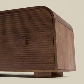 Houten Tv-meubel Met Ronde Hoeken - 140x40x43cm.