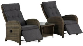 Bistroset 2 personen  Wicker Grijs Garden Collections Detroit