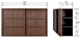 BePureHome Nomin Japandi Dressoir Hout Umber - 140x40x85cm.