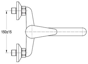 Aqualine 35 wastafelkraan met gebogen uitloop 22cm hartafstand 15cm chroom