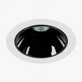 Downlight Led Inbouwspot Met Ronde Rand Ø7 Cm Voor Buitengebruik In Aluminium Luisiana Wit – Zwart & 8 W & 38º & Wit Koud 4000k - Sklum