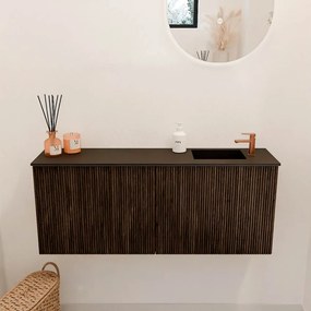 Mondiaz Joya 100cm toiletmeubel walnut met wastafel faye rechts 1 kraangat urban