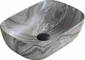 Mexen Rita opbouw waskom 45 x 32 cm, grijze steen - 21084593