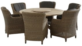 Brighton Louvre dining tuinset 160cm rond 7-delig  4 Seasons Outdoor