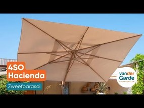 4-Seasons Hacienda zweefparasol 300 x 400 cm. - Woodlook/Sand