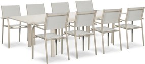 Tuinset 8 personen 200 cm Aluminium Taupe Presto Brentino/Tivario