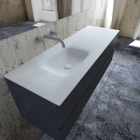 Zaro Valencia Solid Surface badmeubel 150cm mat antraciet zonder kraangat spoelbak links