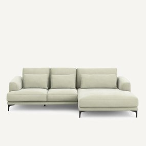 XL longchair met rechterhoek van stonewashed fluweel, MARSILE