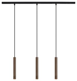Modern railsysteem met 3 hanglampen brons 1-fase - Slimline Keno