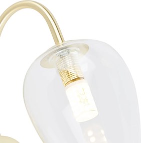 Smart wandlamp goud met glas incl. Wifi G9 - Elien