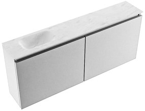 Mondiaz Ture DLux toiletmeubel 120cm plata met wastafel opalo links zonder kraangat