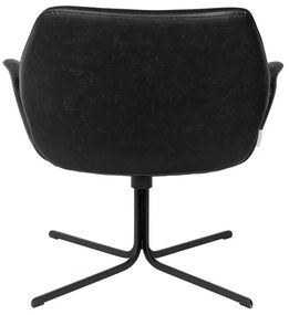 Zuiver Nikki Zwart Leren Design Fauteuil