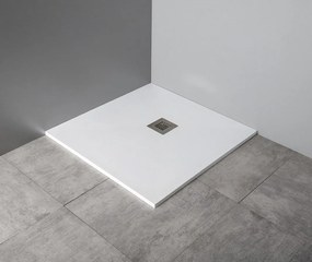 Gelco Mitia rechthoekige douchebak stone-look 140x100cm wit