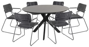 Taste by 4 Seasons Swing tuinset antraciet met Locarno tafel met HPL blad Ø 160 cm * Sale * Tuinset antraciet weerbestendig