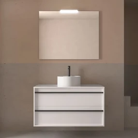 Muebles Resh badmeubel 100cm met 2 lades en toppaneel wit mat