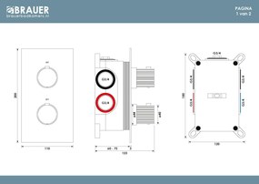 Brauer Stripe 3-weg inbouwthermostaat chroom