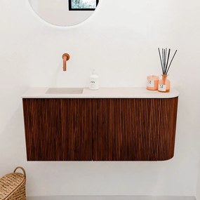 Mondiaz Joya DLux 90cm toiletmeubel ronding rechts ruby met wastafel faye links zonder kraangat meli