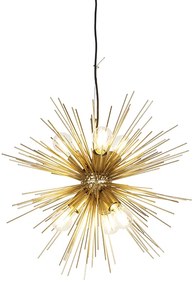 Art Deco hanglamp goud 6-lichts - Broom Modern E27 bol / globe / rond Binnenverlichting Lamp