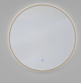 Saqu Cerchio ronde spiegel met LED verlichting Ø80cm geborsteld messing