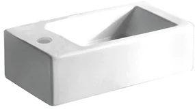 GO by Van Marcke Recto fontein rechthoekig 24.5x50x12 cm porselein 1 kraangat met overloop wit WB TR4127
