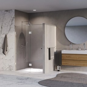 Brauer Void Carving profielloze nisdeur 130cm met draaideur 60cm aan glas chroom