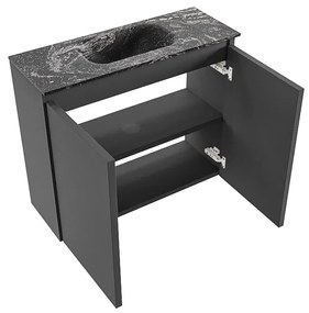 Mondiaz Ture DLux toiletmeubel 60cm dark grey met wastafel lava midden met kraangat