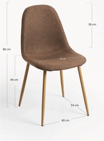Set 4 Teok Stoffen Stoelen
