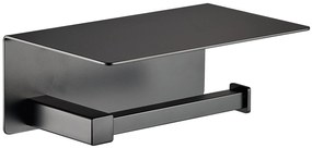 Plieger Altea toiletrolhouder met plateau mat zwart