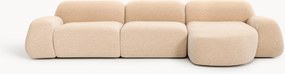Modulaire bouclé hoekbank Wolke (4-zits)