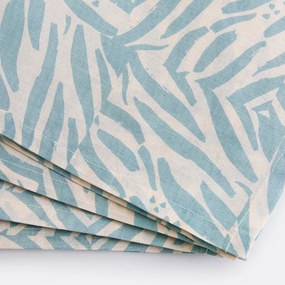 Set van 4 bedrukte katoenen voile servetten, LEAN