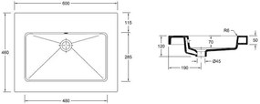 Mueller Combo badkamermeubel 60cm hoogglans wit 0 kraangaten