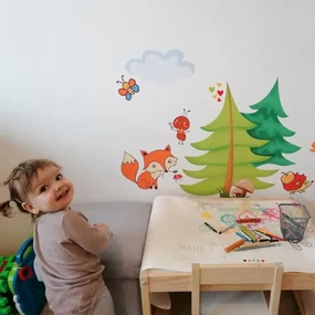 INSPIO Muursticker - Dieren in het bos