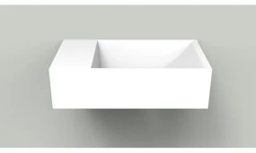 Arcqua Marble Free fontein - 40x22x12cm - zonder kraangat - wasbak rechts - mat wit WAS112399