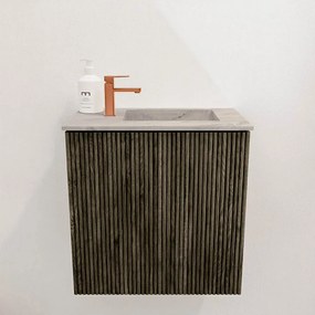 Mondiaz Joya DLux 40cm toiletmeubel shadow met wastafel faye rechts 1 kraangat glace