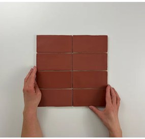 Cifre Ceramica Atlas wandtegel - 7.5x15cm - 8.5mm - Rechthoek - Rood mat SW07311171-1