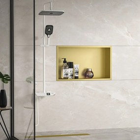 bathroom shelf 30x45 gold brush